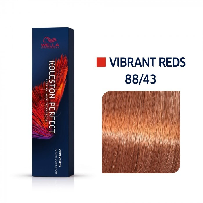 Wella Koleston Perfect Me+ Hajfesték - 88/43 - 60ml - Aranyló Vörös Intenzív Világosszőke képe 1